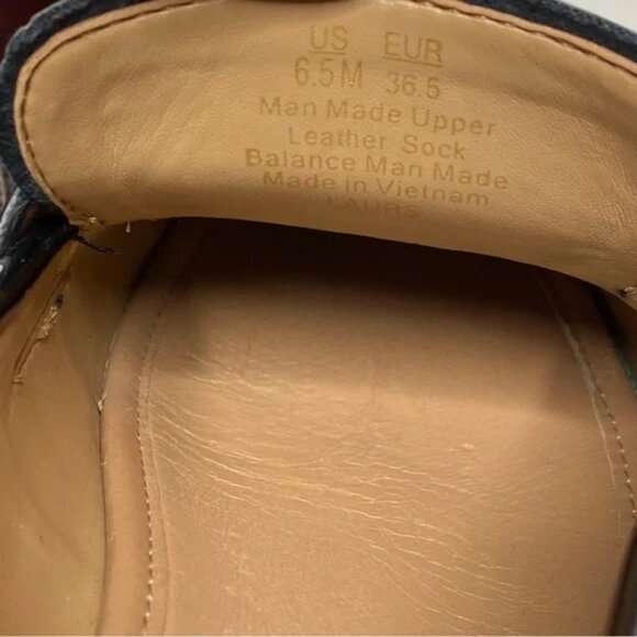 Sam Edelman Laurs Lug Sole Black Faux Leather Loafer 6 1/2 M - Picture 8 of 8